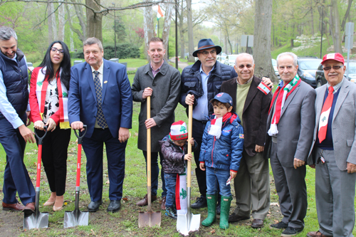 Ceremonial groundbreaking at the Lebanese Cultural Garden